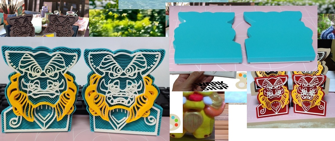 手作りシーサー 色付け体験シーサー 漆喰シーサー